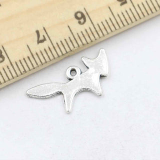 Dije Zorro Tono Plata Envejecida 10x20mm | 10 uds