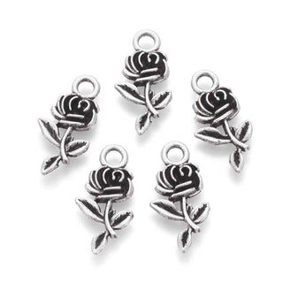 Dije Rosa en Tres Tonos a Elección 21x10.5mm | 8 uds