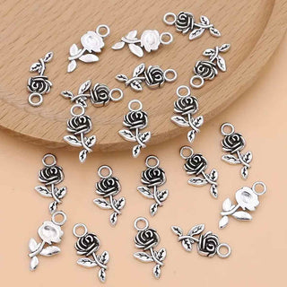 Dije Rosa en Tres Tonos a Elección 21x10.5mm | 8 uds