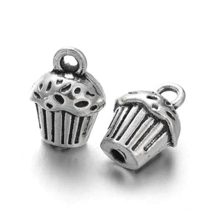 Dije queque o Cake keys Tono Plata Envejecida 14x10mm | 5 uds