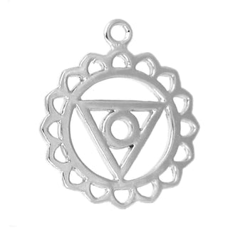 Dije Símbolos Chakras de Equilibrio Espiritual Tono Plata Envejecida 29~31x23~26mm | 1 ud