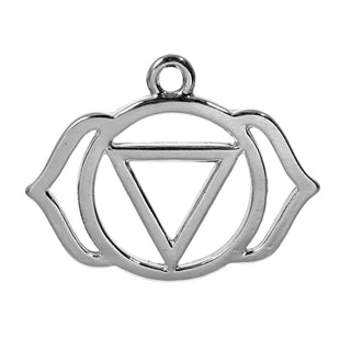 Dije Símbolos Chakras de Equilibrio Espiritual Tono Plata Envejecida 29~31x23~26mm | 1 ud
