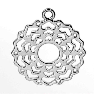Dije Símbolos Chakras de Equilibrio Espiritual Tono Plata Envejecida 29~31x23~26mm | 1 ud