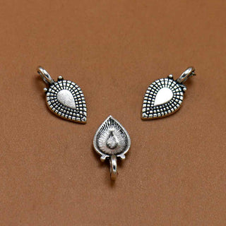 Dije Teardrop Texturizado Tono Plata Envejecida 18x9mm | 5 uds