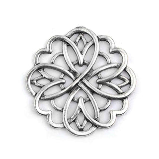Maxi Dije Flor Mandala Celta Entrelazada Tono Plata Envejecida 39x38mm | 1 ud