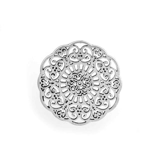 Dije Mandala Circular Filigrana Tono Plata Envejecida 31mm | 1 ud