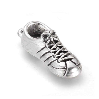 Dije Zapatilla de Fútbol Deportiva Tono Plata Envejecida 28x9.5mm | 3 uds
