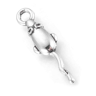 Dije Ratón Pequeño Tono Plata Envejecida 21.5x6mm | 12 uds