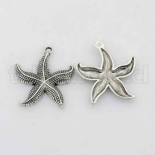 Colgantes de la aleación de zinc, estrella de mar, 26×23.5x3mm.