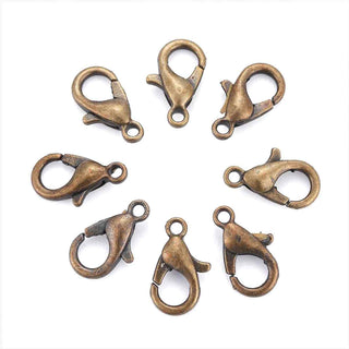 Cierre Mosquetón Pinza de Langosta Tono Bronce Envejecido 6x10 mm | 10 uds