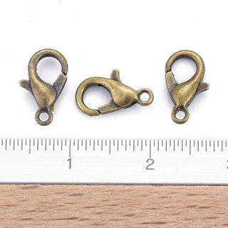 Cierre Mosquetón Pinza de Langosta Tono Bronce Envejecido 6x10 mm | 10 uds