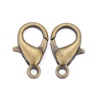 Cierre Mosquetón Pinza de Langosta Tono Bronce Envejecido 8x14 mm | 10 uds
