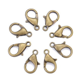 Cierre Mosquetón Pinza de Langosta Tono Bronce Envejecido 8x14 mm | 10 uds