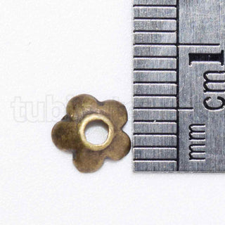 Tapas de abalorios estilo tibetano, 6.5×6.5x2mm.