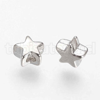 Abalorios separadores de aleación, estrella, 5x5x3.5mm.