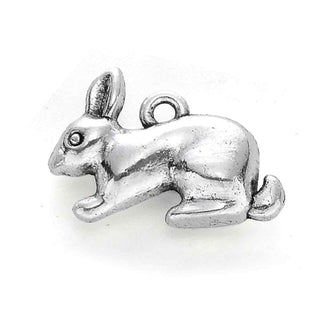 Dije Conejo Tono Plata Envejecida 20x13.5mm | 3 uds