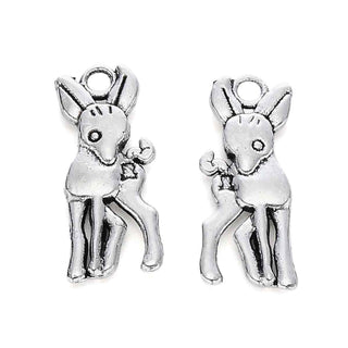 Dije Ciervo Cervatillo Tono Plata Envejecida 17.5x7mm | 16 uds
