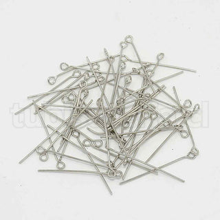 Vástagos de engarce color platino, 30×0.7 mm, hierro.