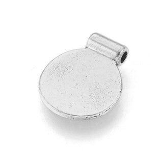 Dije Paleta Lisa Redonda Tono Plata Envejecida y Dorado por separado 12x15mm | 6 uds