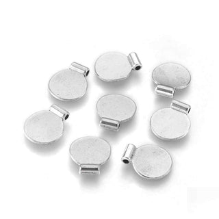 Dije Paleta Lisa Redonda Tono Plata Envejecida y Dorado por separado 12x15mm | 6 uds