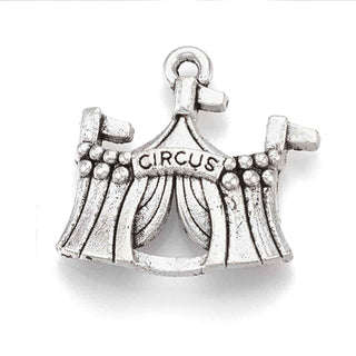 Dije Carpa de Circo Tono Plata Envejecida 22x21mm | 6 uds