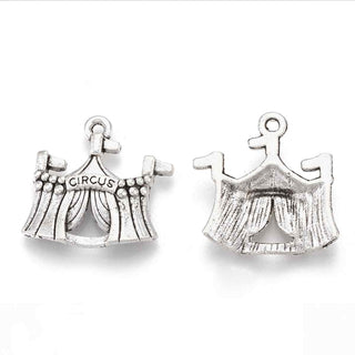 Dije Carpa de Circo Tono Plata Envejecida 22x21mm | 6 uds