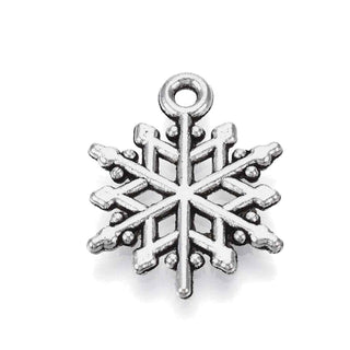 Dije Copo de Nieve con Diseño Decorativo Estilo Tibetano Tono Plata Envejecida 20x15.5x1.5mm | 8 uds
