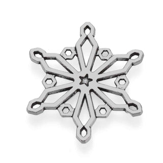 Dije Copo de Nieve Estilo Tibetano Tono Plata Envejecida 25x22x1.5mm | 7 uds
