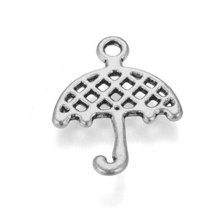 Dije Paraguas Estilo Tibetano Tono Plata Envejecida 21.5x16x2mm | 8 uds