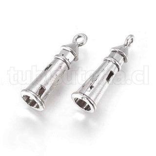 Colgantes de aleación de zinc estilo tibetano, faro, 25x8mm.