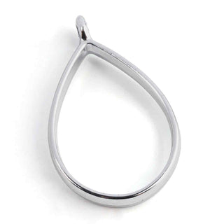 Bisel en forma de Gota para Resina Tono Platino 33.9x20.5x3.8mm | 2 uds