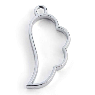 Bisel Ala de Ángel para Resina Tono Platino 36x17x3.5mm | 2 uds