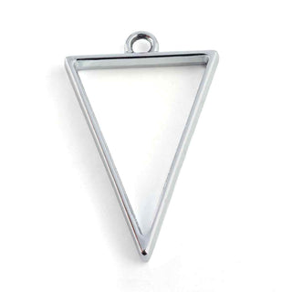 Bisel Triángulo para Resina Tono Platino 39x25x3.5mm | 2 uds