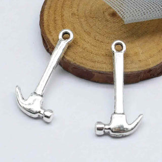 Dije Martillo Estilo Tibetano Tono Plata Envejecida 24x12x2.5mm | 12 uds