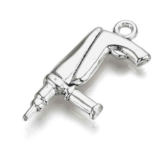 Dije Taladro Estilo Tibetano Tono Plata Envejecida 27x12x3mm | 6 uds