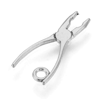 Dije Alicates Estilo Tibetano Tono Plata Envejecida 23.5x10.5x1.5mm | 12 uds