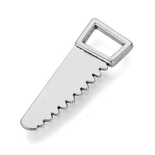 Dije Serrucho Estilo Tibetano Tono Plata Envejecida 23x9x2mm | 12 uds