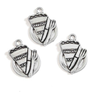 Dije Pastel Estilo Tibetano Tono Plata Envejecida 20.7x14.3x2.5mm | 8 uds