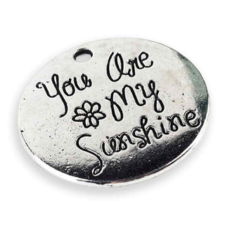 Dije Redondo "Eres Mi Sol" Estilo Tibetano Tono Plata Envejecida 25x1.5mm | 3 uds
