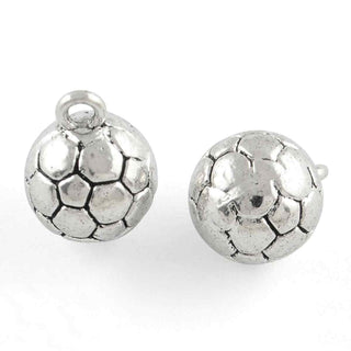 Dije Balón de Fútbol Estilo Tibetano Tono Plata Envejecida 11x14mm | 3 uds