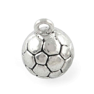 Dije Balón de Fútbol Estilo Tibetano Tono Plata Envejecida 11x14mm | 3 uds