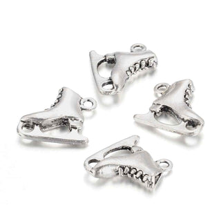 Dije Patines de Hielo Estilo Tibetano Tono Plata Envejecida 18x16x5mm | 4 uds
