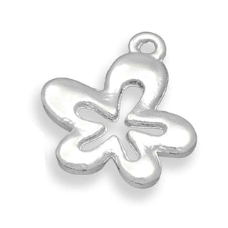 Dije Flor Estilo Tibetano Tono Plata 17x15x2mm | 14 uds