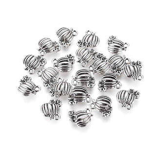 Dije Calabaza Estilo Tibetano Tono Plata Envejecida 11x10x3mm | 12 uds