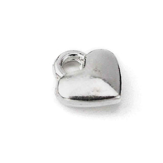 Mini Dije Corazón Estilo Tibetano Tono Plata Envejecida 8x7x2.5mm | 18 uds