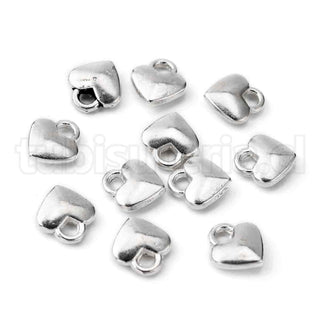 Colgantes de aleación estilo tibetano, pequeño corazón, 8x7x2.5mm.