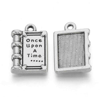 Dije Libro de Cuentos Estilo Tibetano Tono Plata Envejecida 17.5x12x3mm | 6 uds