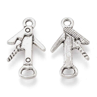 Dije Abrebotellas Estilo Tibetano Tono Plata Envejecida 21x12x2mm | 10 uds