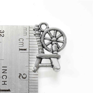 Dije Rueca Estilo Tibetano Tono Plata Envejecida 19x13x5mm | 7 uds