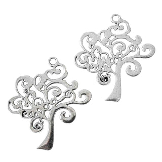 Maxi Dije Árbol de la Vida Estilo Tibetano Tono Plata Envejecida 42x37x2mm | 2a Selección | 1 ud